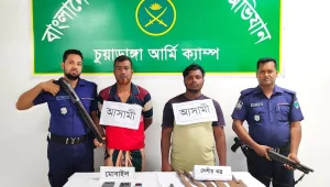 চুয়াডাঙ্গায় অভিযানে দেশীয় অস্ত্রসহ আটক ২